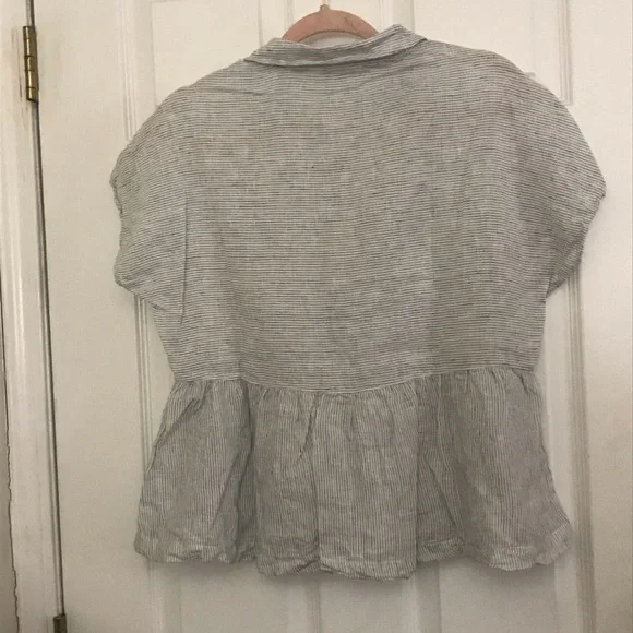 100% Linen Short Sleeve Top / C&C California - Picture 6 of 10
